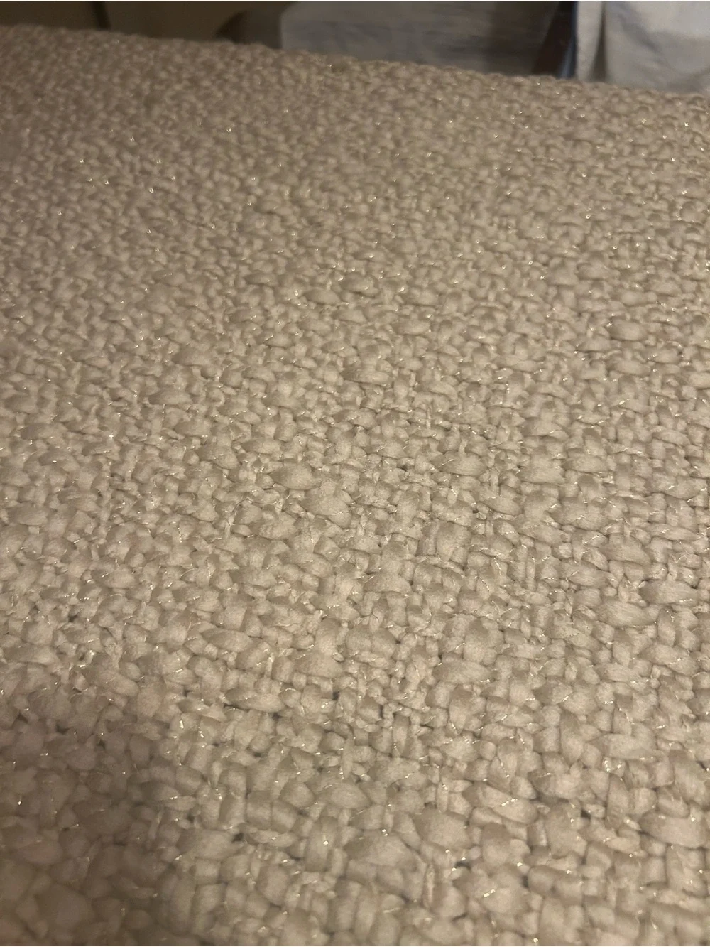Pottery Barn metallic thread throw